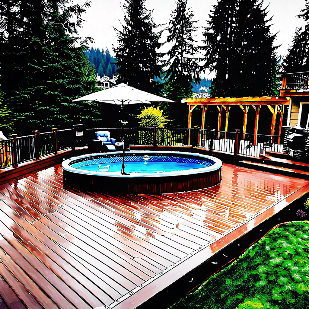 Elegant Pool Deck by Fast Roofing in Bellevue Washington