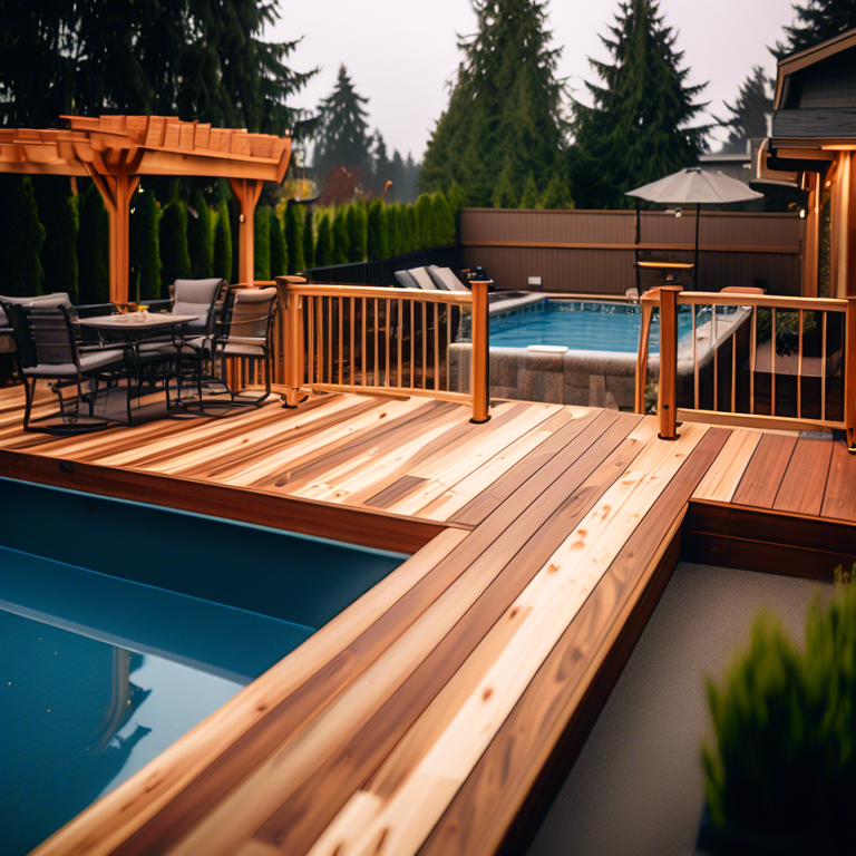 Custom-crafted above ground pool deck in Bellevue ensuring safety and style by Fast Roofing
